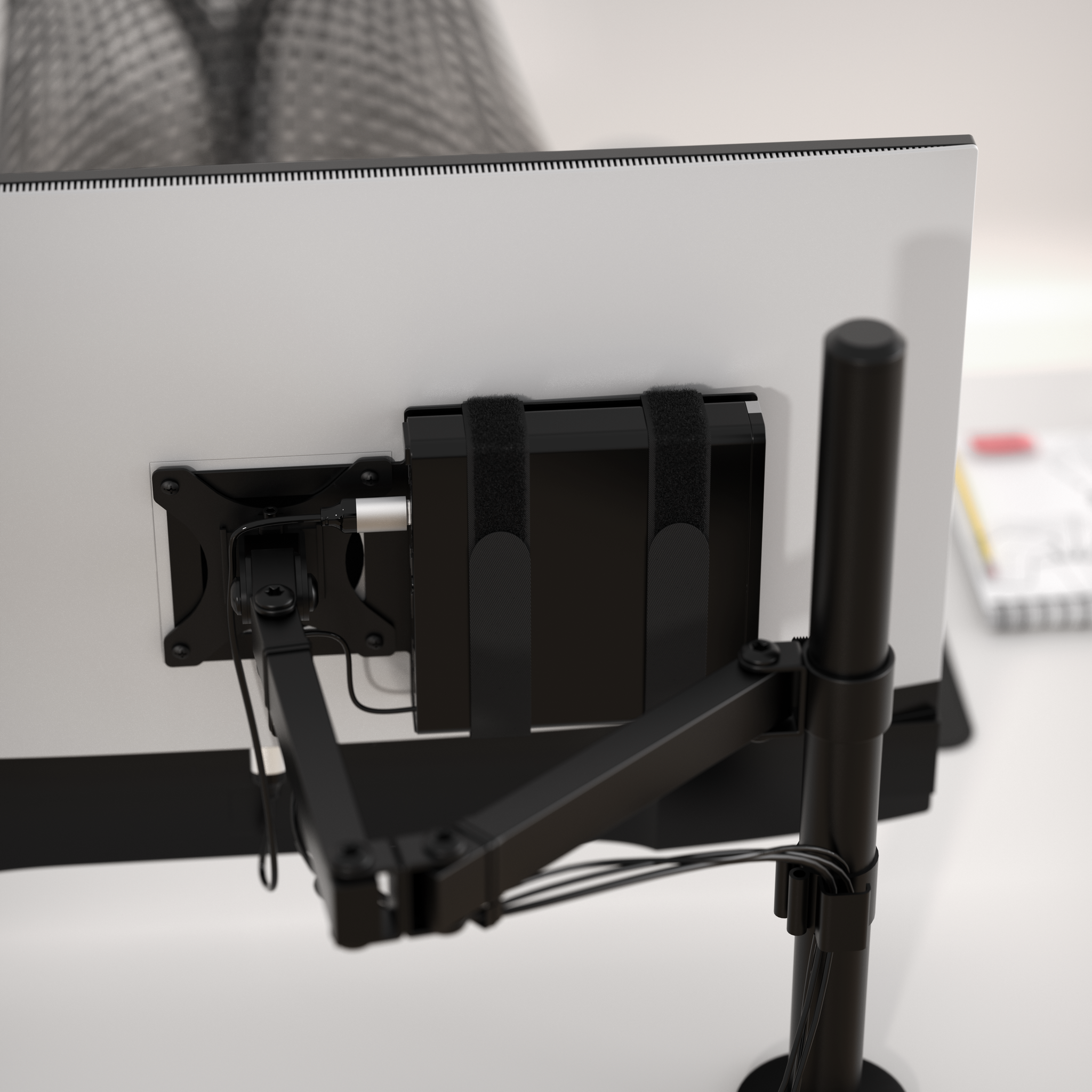 Supporto Universale VESA Per Piccoli Computer, Modem, Router, Switch, UPS, Fissaggio A Parete O Retro Monitor Con Cinghie Regolabili