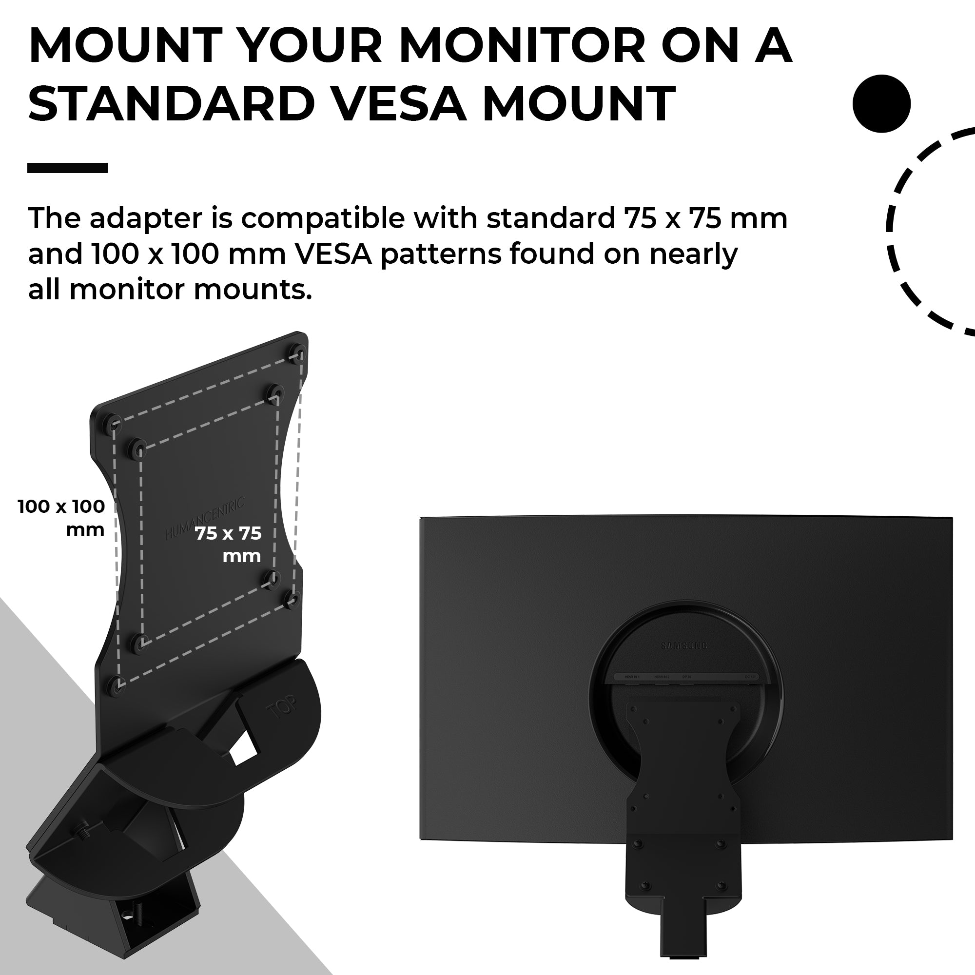 VESA Mount Adapter for Samsung Curved Monitors 32 inch CF397 and Samsu –  HumanCentric