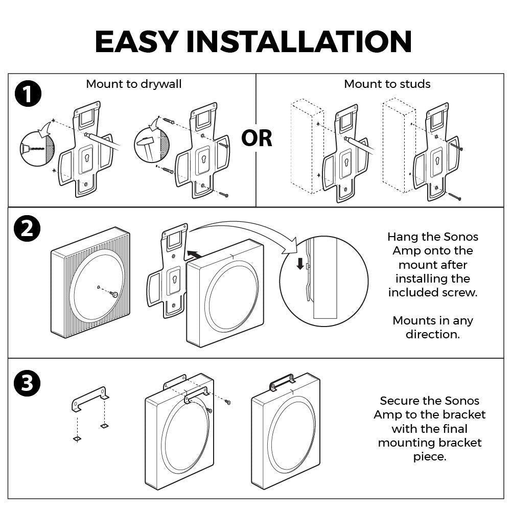 Audio e Hi-Fi installazione sicura e senza vibrazioni nero Staffa da parete per Sonos Beam Audio e Hi-Fi installazione sicura e senza vibrazioni nero Staffa da parete per Sonos Beam