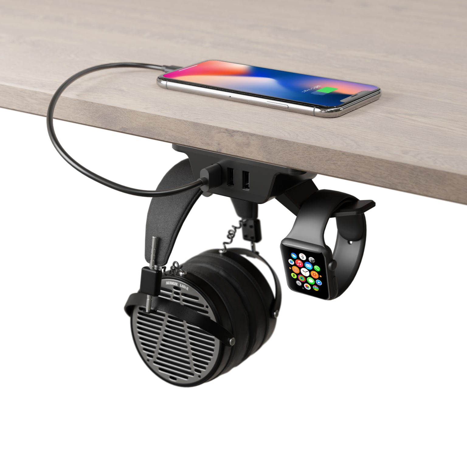 Bi auditorium intellektuel Headphone Hanger with USB Charger – HumanCentric