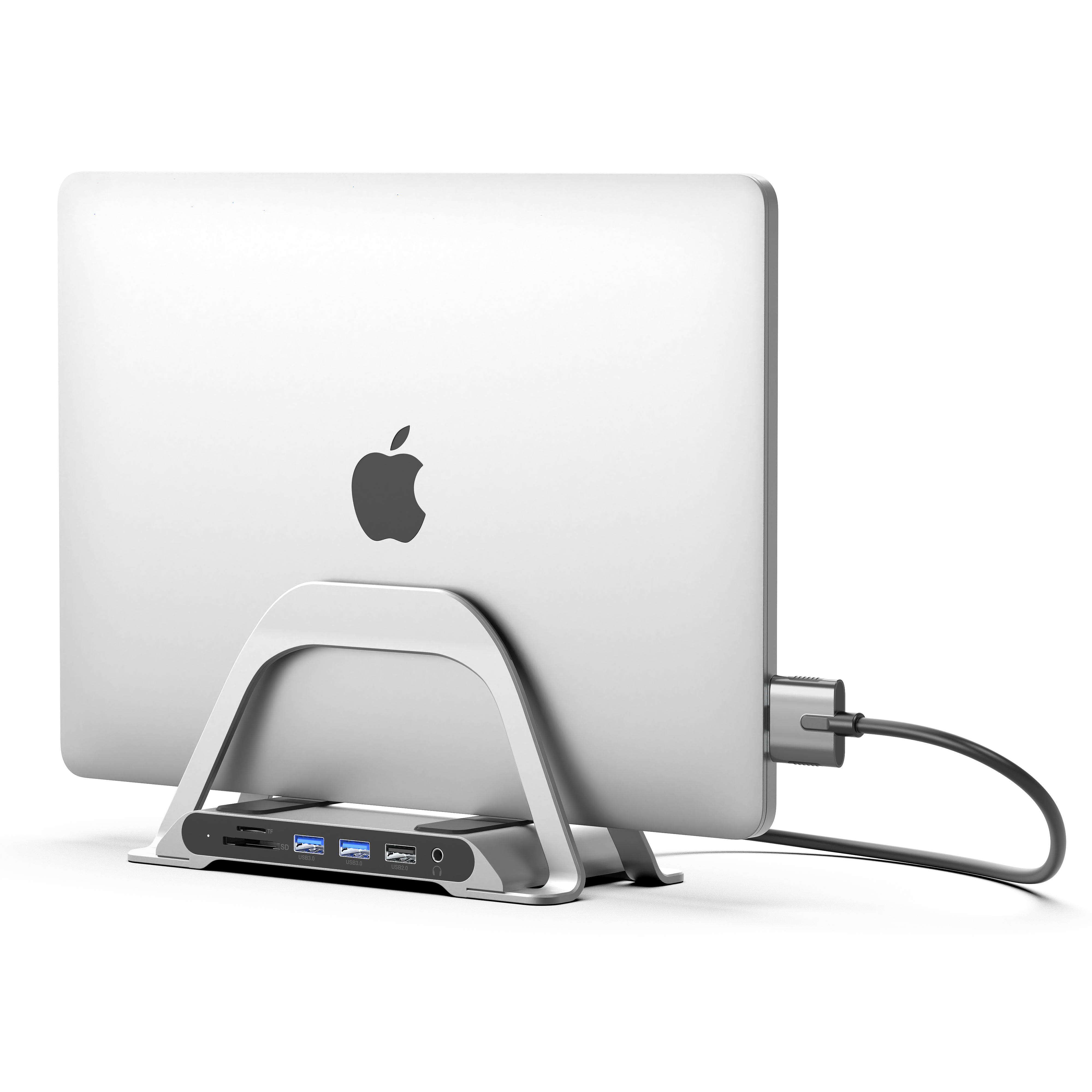 Vertical MacBook Stand with Integrated Hub