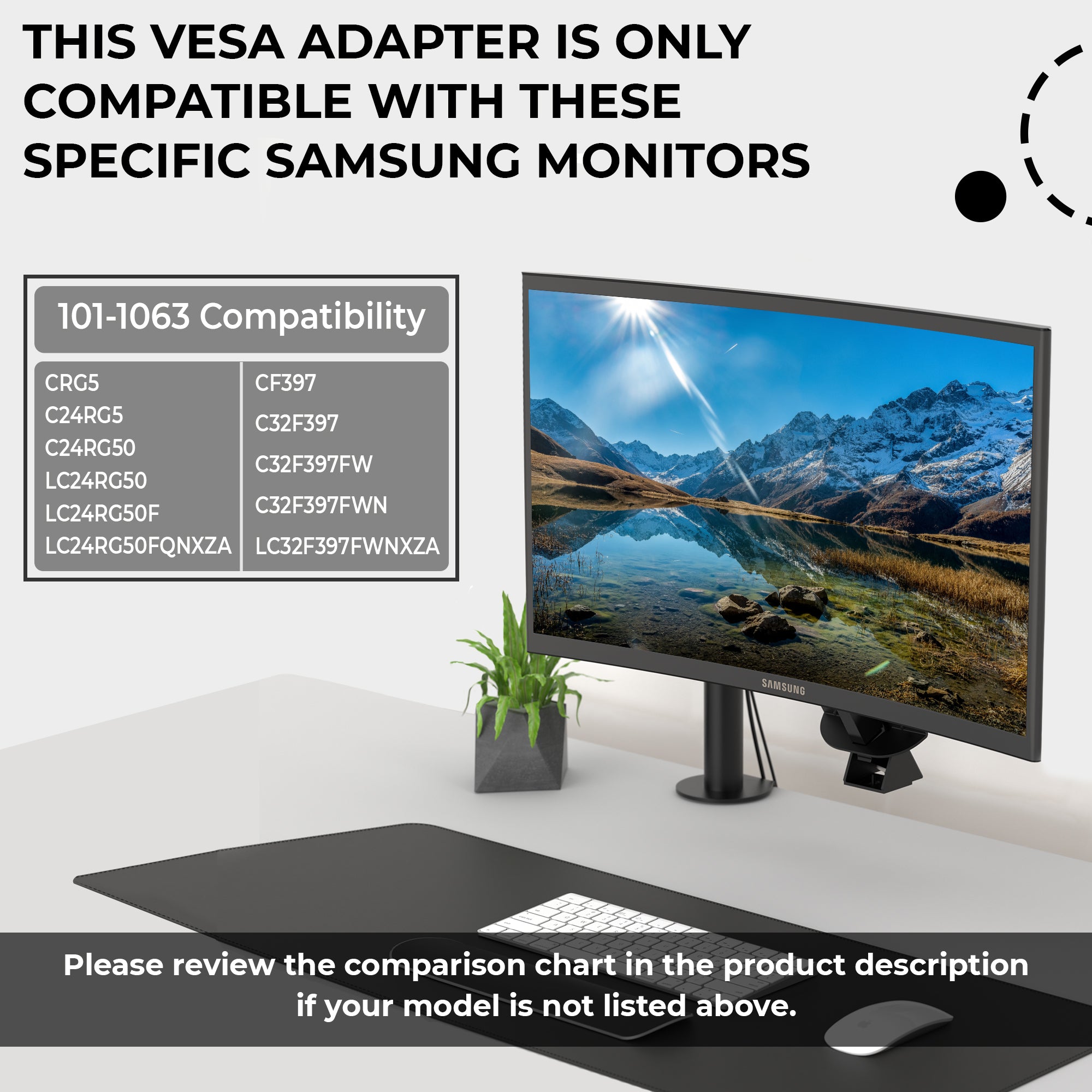 Adaptateur VESA Compatible avec l'ecran Samsung M8 Smart
