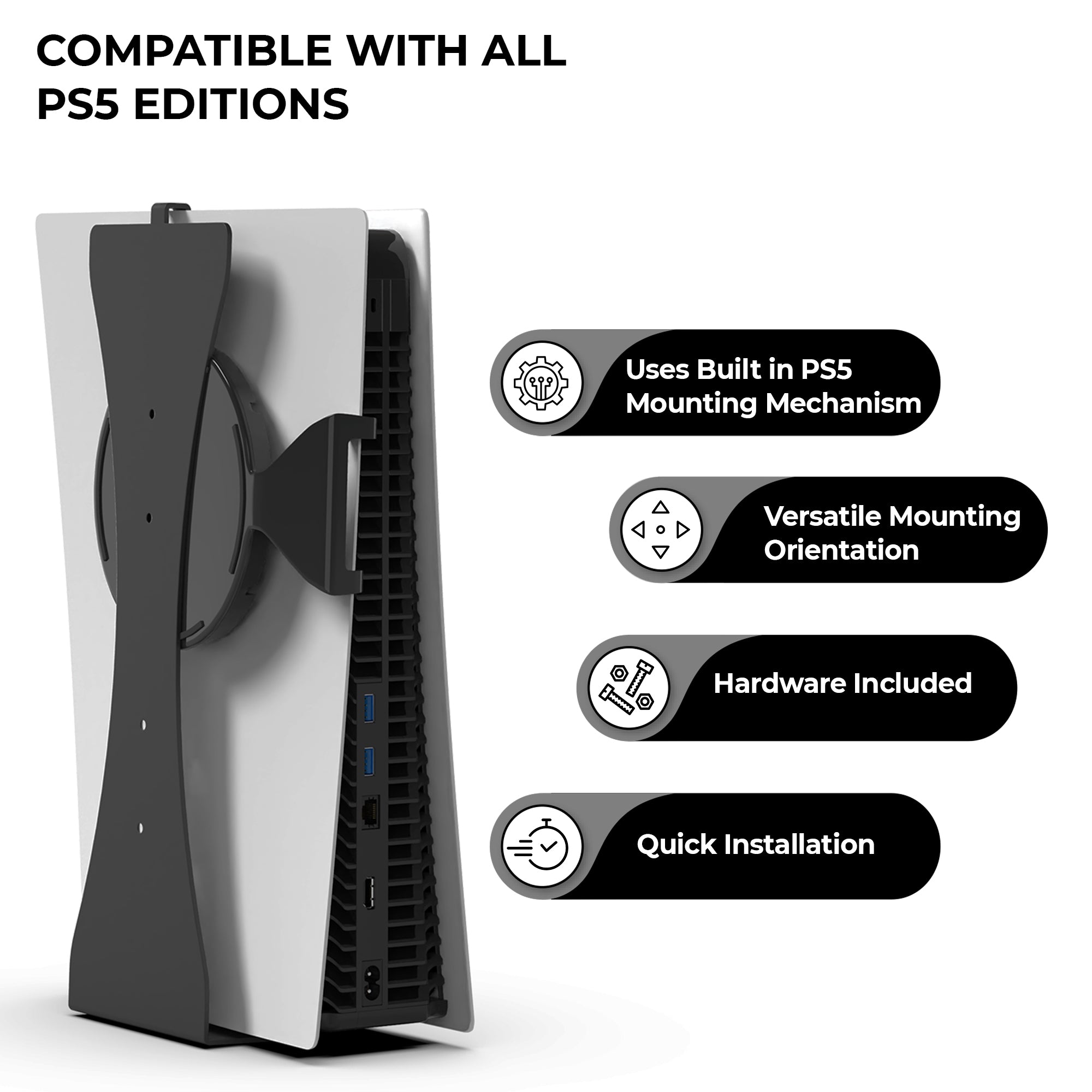 HumanCentric Wall Mount Compatible with PS5, Hide PS5 Console or Mount