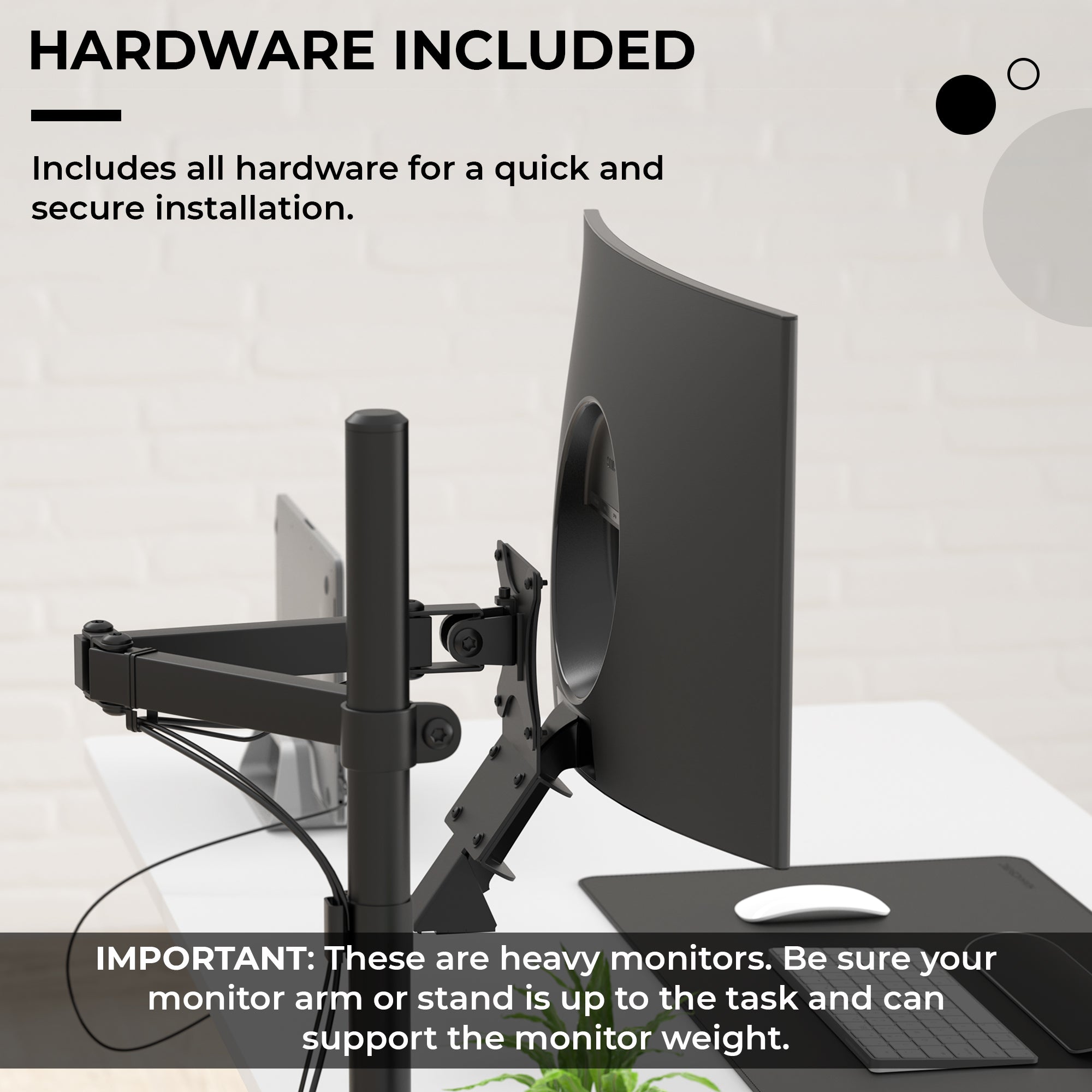 HumanCentric VESA Mount Adapter Compatible with Samsung Curved Monitors 32 inch CF397 and Samsung 24 inch CRG5, VESA Adapter Mounts Monitor to VESA