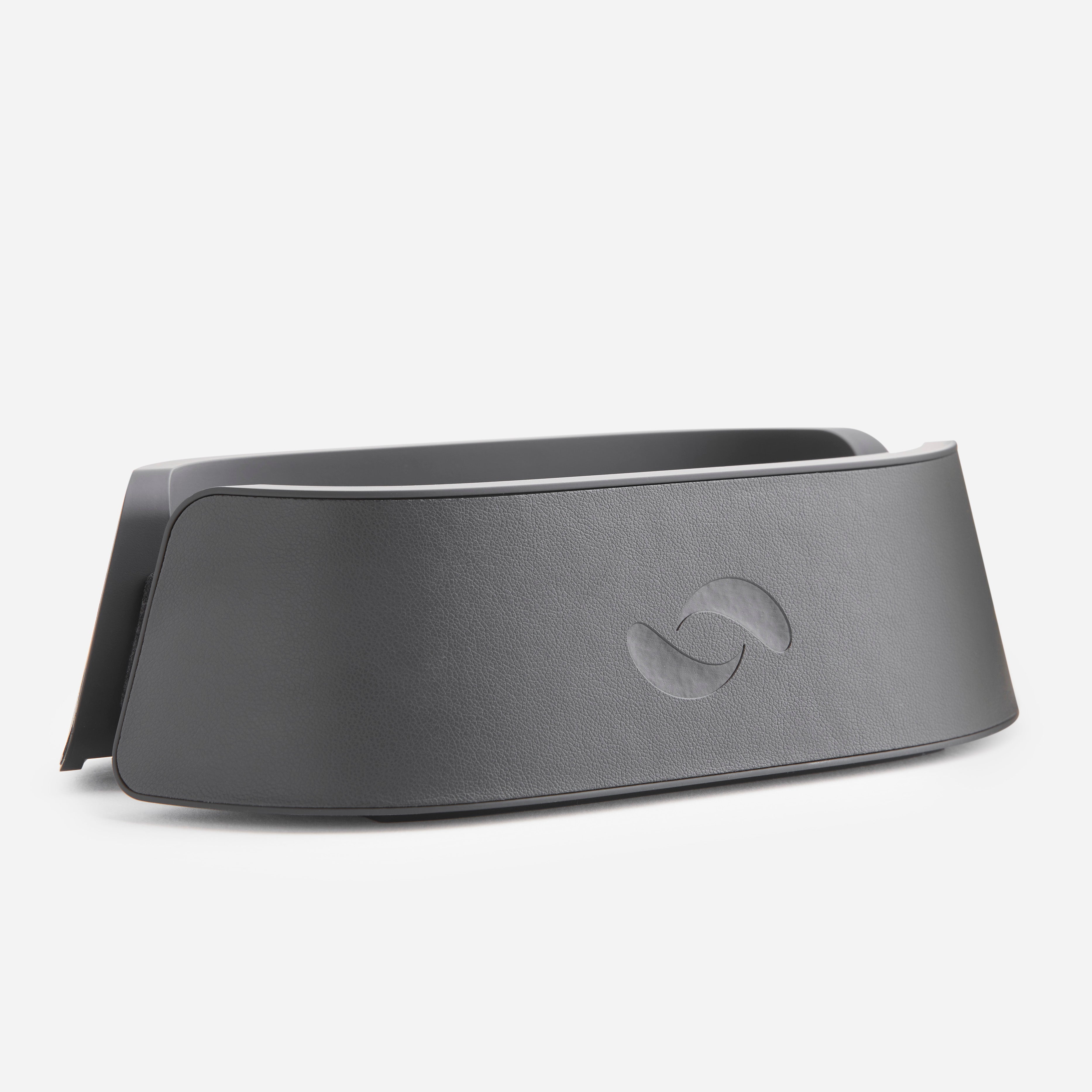 Black Leather Vertical Laptop Stand HumanCentric