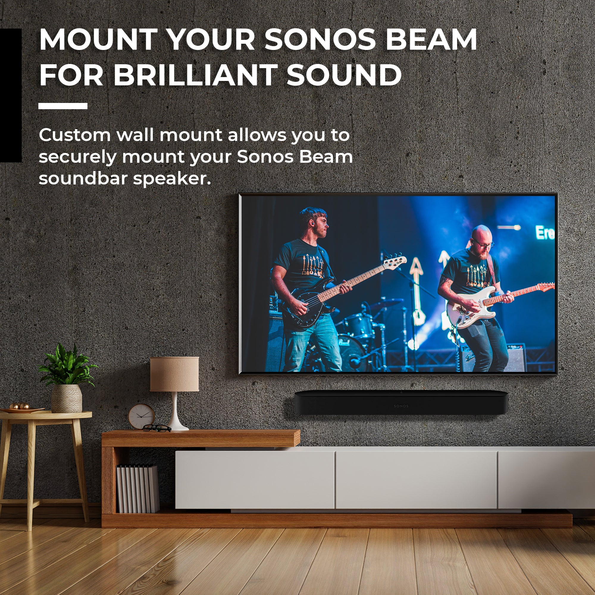mærke Peru Rodet HumanCentric Wall Mount Compatible with Sonos Beam Speaker (Black) | W