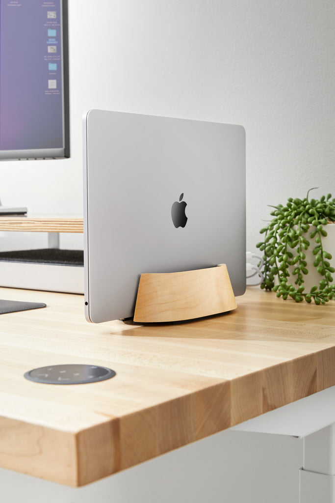 Wood Vertical Laptop Stand in Black Walnut or Maple – HumanCentric