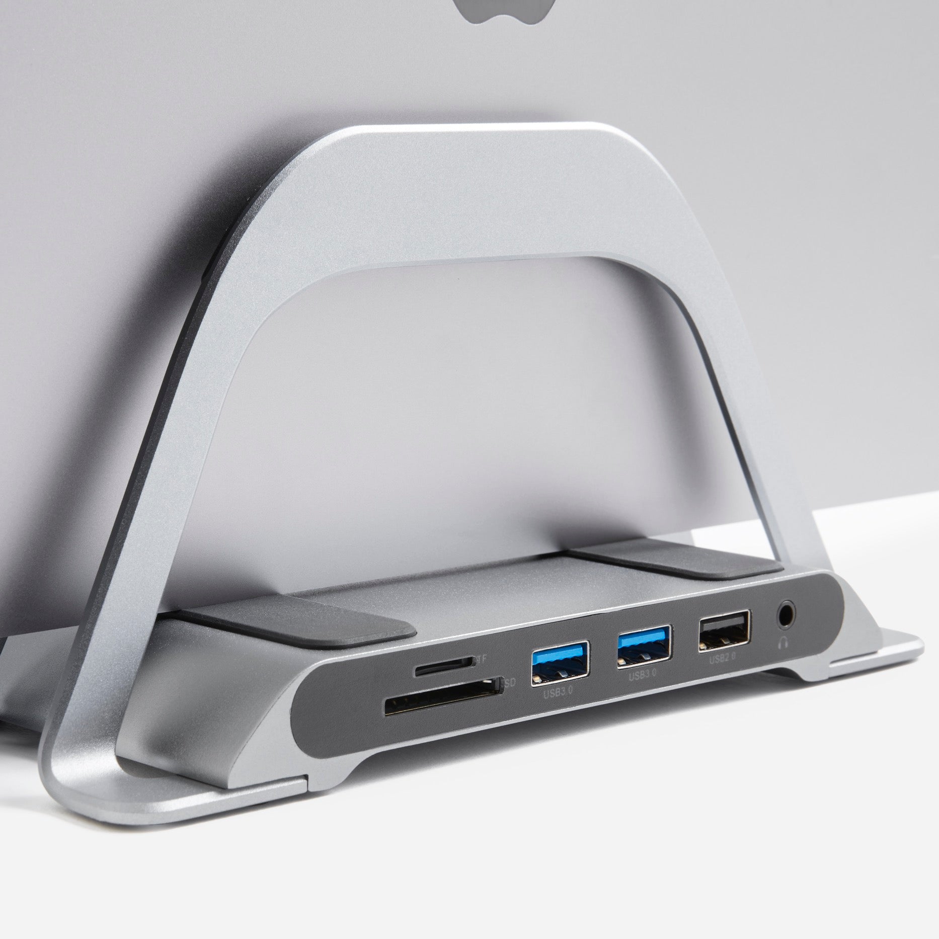 Vertical MacBook Stand with Integrated Hub