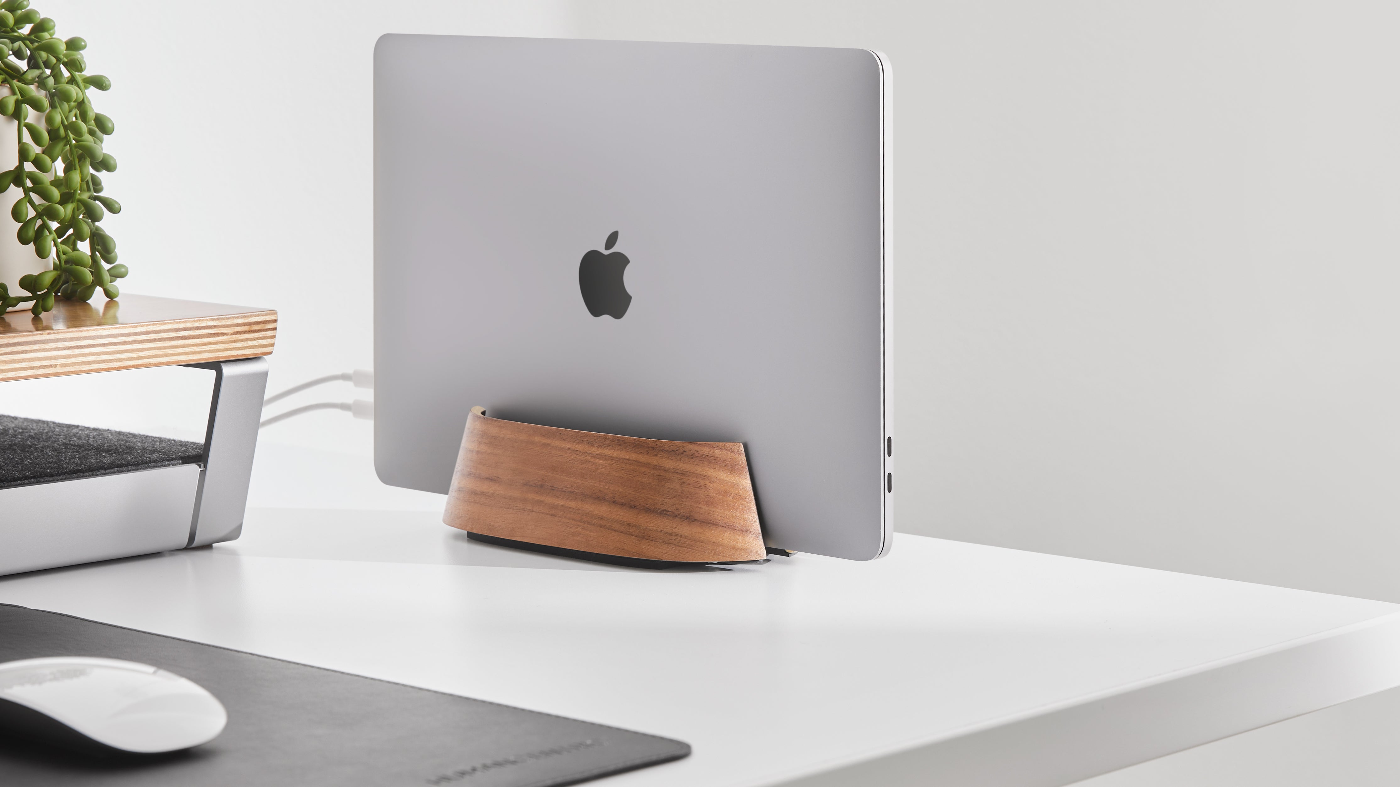 Wood Laptop Vertical Stand for Desk