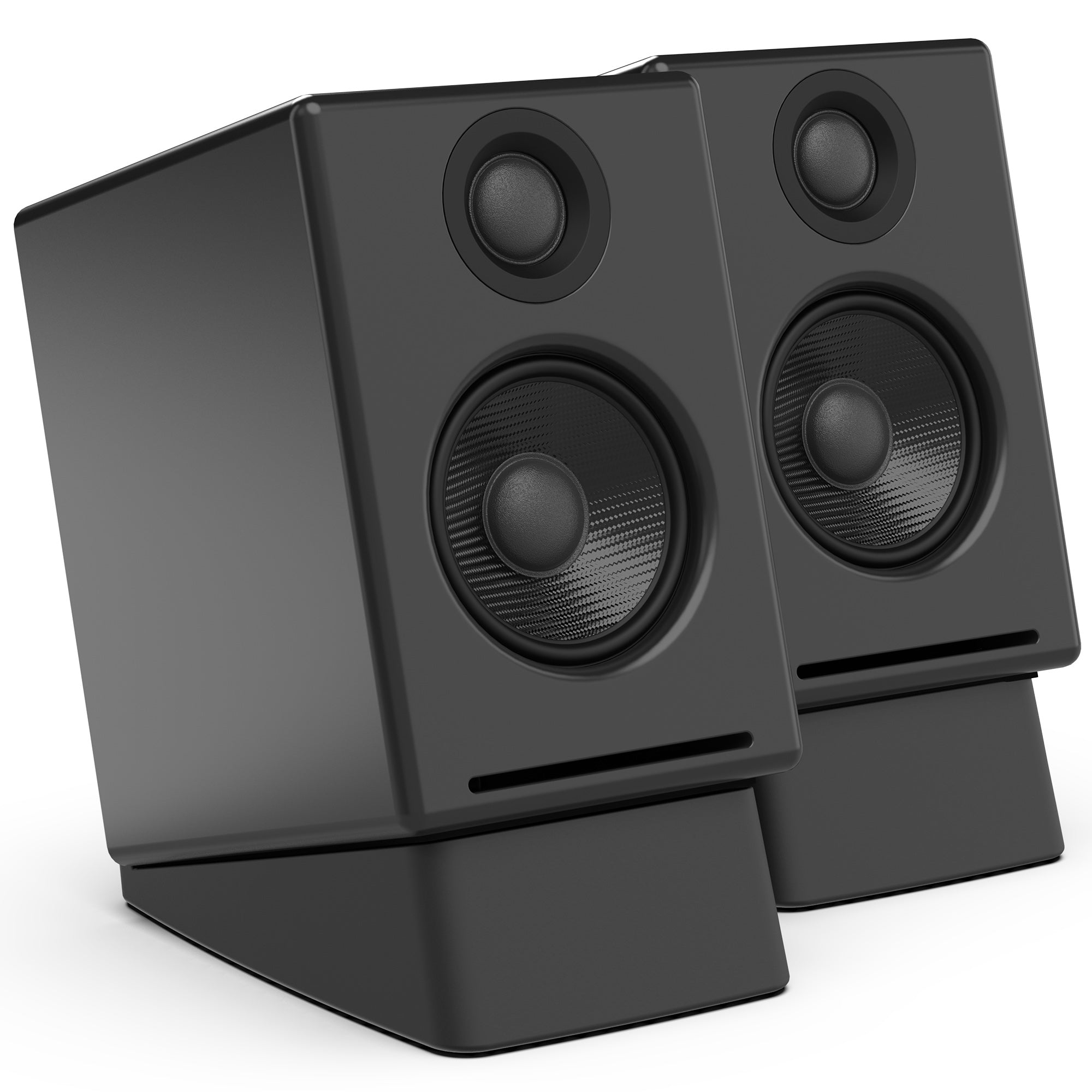 HumanCentric Medium Desktop Speaker Stands - 15° Silicone Wedge, Anti-Vibration Riser For AudioEngine & Similar Speakers